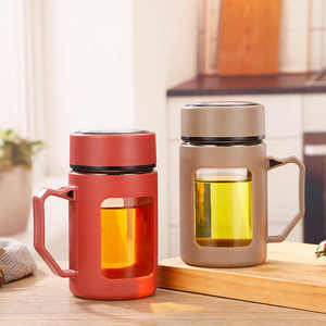 Vaso de Vidrio de Moda al por Mayor, con Asa, Resistente a Altas Temperaturas, de Gran Capacidad, para Oficina - Product Image 3