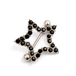 Anillos de pezón de estrella de cinco puntas de acero inoxidable al por mayor, joyería para <span class=keywords><strong>piercing</strong></span> de cuerpo humano, protectores de pezón de cristal hechos a medida - Product Image 6