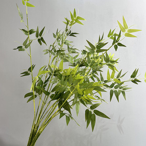 Décoration de mariage à domicile avec des feuilles de <span class=keywords><strong>bambou</strong></span> en tissu de soie artificielle, des tiges de verdure pour Noël, la remise des diplômes, le Nouvel An chinois - Product Image 1