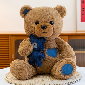 Wholesale Patch <b>Bear</b> Doll - <b>Cute</b> Brown Small Size Plush Toy for Valentine's Day & Christmas Gifts - Product Image 1