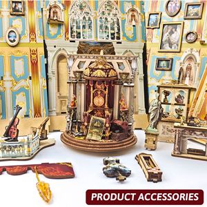 Qimeng Theater Nuovo Prodotto per l'Esportazione, Kit Fai-da-Te in Legno per Assemblaggio di Scene in Miniatura, Ornamenti Luminosi, Regalo di Natale per Età 14+ - Product Image 4