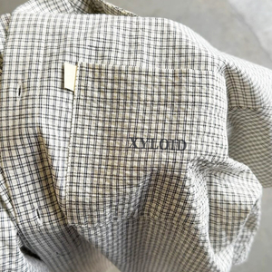 Chemise à carreaux personnalisée, nouveau modèle, coupe décontractée, manches courtes, pour l'été, en polyester, boutonnée. - Product Image 2