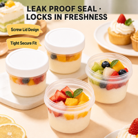 Gobelets à dessert en plastique avec couvercles à vis, anti-fuite, pour mousse et cheesecake, transparents, pour contrôle des portions, réutilisables, lot en gros, logo personnalisé, soyeux