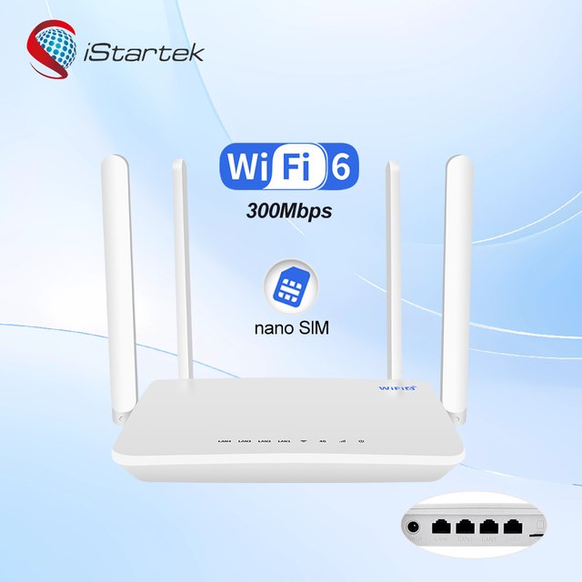 Factory Price IStartek WiFi6 High Speed 32 Devices Hotspot 4g Wifi 12V DC Power AC 4g Sim Card Router with RJ45 Port