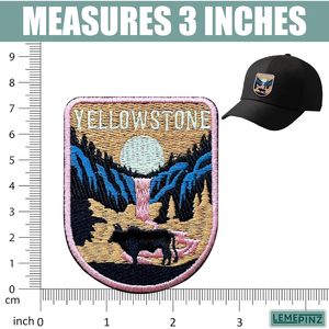 Yellowstone National Park Embroidery <b>Patch</b> 3 Inches Iron <b>On</b> <b>Sew</b> <b>On</b> Travel Applique <b>Patch</b> Fabric Nonwoven Felt - Product Image 3
