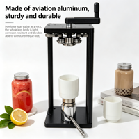 Machine à sceller manuelle pour canettes en papier et en bois, scelleuse de canettes de thé à bulles facile à utiliser 220V pour les couvercles de canettes de soda, bière, jus