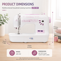 Machine à coudre plate multifonctionnelle UFR-787 pour usage domestique avec corps en aluminium et enrouleur de fil automatique