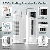 Ventilateur tour intelligent multifonction avec fonction climatiseur, déshumidificateur et rafraîchisseur d'air, rechargeable USB, pour usage général en intérieur
