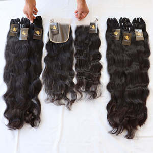 Mechones de pelo humano ondulado con cierre Frontal de encaje, 4x4, 5x5, 6x6, 13x4, 13x6, HD, encaje Frontal suizo - Product Image 3