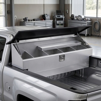 Boîte à outils en aluminium 5052 pour camionnette, avec séparateurs et plateau à outils, verrouillable, pour benne de pick-up