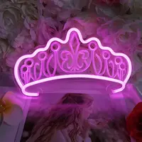 Tanda Neon Kustom Pengiriman Cepat Tanpa MOQ Tanda Neon Mahkota untuk Dekorasi Rumah Pesta Pernikahan