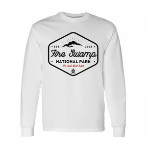 Camiseta de manga larga del Parque Nacional Fire Swamp, diseño de montañas, senderismo, camping - Product Image 2