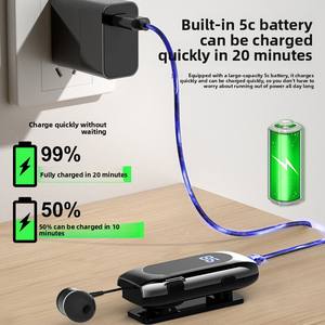 Vibración de Llamada entrante K55 JL para auriculares, cable retráctil con Clip, LED inteligente, deportes, oreja única, estilo intrauditivo ANC BT 5,2 - Product Image 4