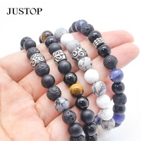 Pulsera de Moda con Cuentas de Piedra Natural de Ojo de Tigre, Forma Personalizada, Chapado en Acero Inoxidable, Ecológica