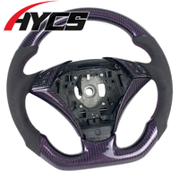 Volant sport personnalisé en fibre de carbone et suède violet pour BMW M3 M4 E60 E90 E80 E83 E91 E92 E93 520 523 528 530 535 545