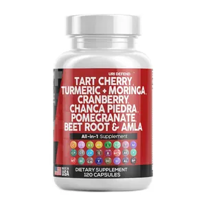 Tart Cherry Extract Capsule Supplement Turmeria Moringa Cranberry Chanca Piedra Celery Quercetin Beet Root Powder Uric Levels