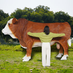 Statue de <span class=keywords><strong>vache</strong></span> en résine de fibre de verre de grande taille, artisanale, grandeur nature, pour la décoration de parc - Product Image 5