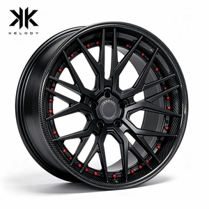 ล้อคาร์บอนไฟเบอร์ฟอร์จ ขอบหลายก้าน สีดำด้าน หมุดสีแดง ขนาด 19-21 นิ้ว 5x112 5x120 โรงงานขายส่ง OEM - Product Image 3