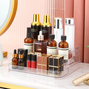 Transparent Pet Cosmetic Organizer With <b>Drawers</b> Simple Style <b>Plastic</b> Makeup <b>Storage</b> Box For Desktop Bathroom 6-10L Capacity - Product Image 1