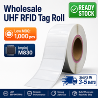 Étiquettes RFID UHF Mini M830 en rouleau, étanches, pré-encodées, pour bijoux, lunettes et magasins d'optique, en gros, faible MOQ, stock disponible