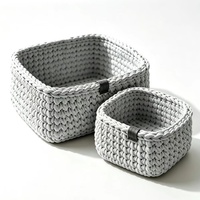 Panier de rangement tressé à la main écologique avec poignée, multi-usages, pour salle de bain, linge sale, bureau