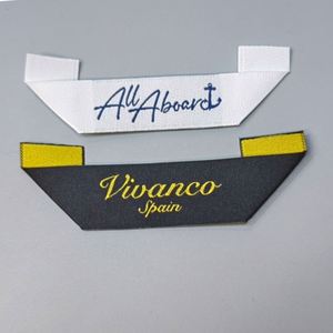 Étiquette tissée en polyester de haute qualité, durable, à coupe droite, logo pour vêtements, étiquette tissée pour chemises - Product Image 2