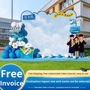 กรอบรูปตกแต่งบรรยากาศพิธีเปิดฤดูกาลรับปริญญาโรงเรียนมัธยมปลายและมหาวิทยาลัย พร้อมป้ายชื่อสำหรับลงทะเบียน KT - Product Image 3