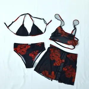 Đồ Bơi Bikini Gợi Cảm Bán Chạy Đồ Bơi 3 Mảnh Bọc Dài Tay Đồ Bơi Bikini Vải Nylon