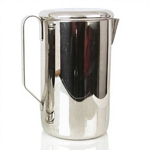 Stainless Steel Water Jug With <b>Lid</b> And Handle Minimalist Design Metal Drinkware - Product Image 1