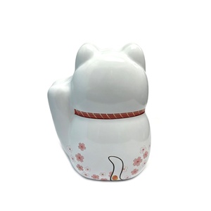 Boîte en fer blanc porte-bonheur en forme de sac de fortune, grande taille, motif chat Maneki Neko, conteneur d'emballage cadeau, vente en gros Chine - Product Image 5