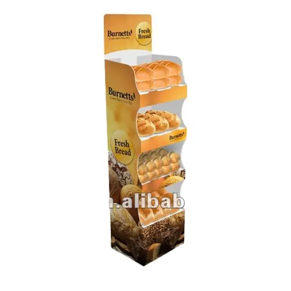 High quality store 4 tier bread display rack bread display shelves for croissant
