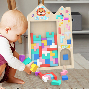 Grande Puzzle <span class=keywords><strong>Tetris</strong></span> in Legno 3D, Blocchi Russi, Rompicapo Educativo, Gioco STEM per Bambini, Apprendimento Prescolare, Blocchi da Costruzione - Product Image 3