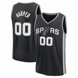 NBaing San Antonioスポーツウェアシャツトップス,アメリカンバスケットボールステッチプリントジャージー - Product Image 3