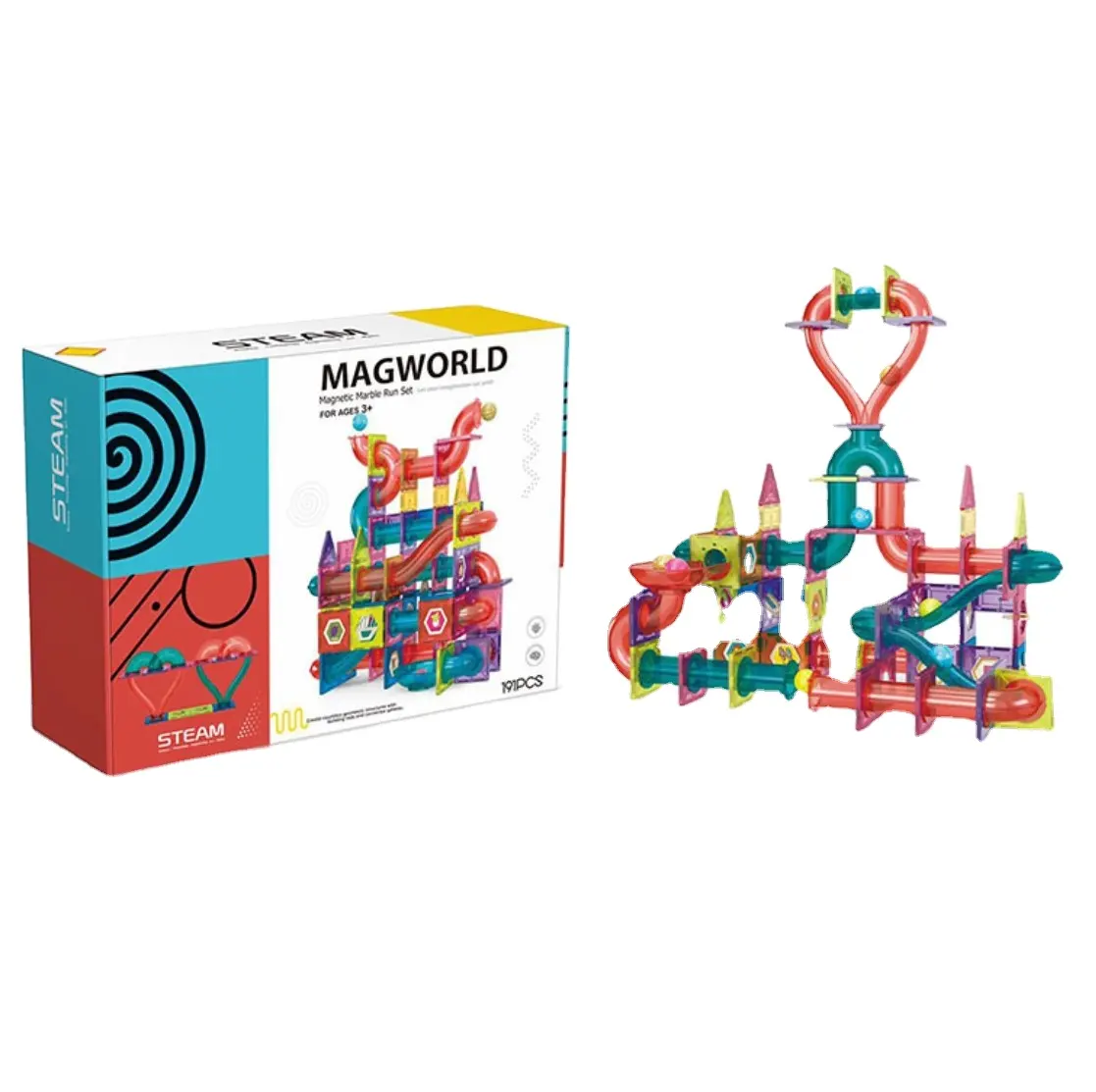 191 piezas juguete para construir bloques carrera edificio de mármol para niños