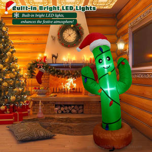 Cactus Inflable Pequeño de 4 Pies, Blanco, con Luz LED Integrada, Impermeable IP44, Decoración Navideña para Hogar, Hotel, Tienda - Product Image 5
