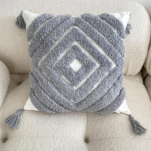 Innermor nouveauté Boho décoration de la maison rayé gris blanc mode coton broderie housse de coussin chauffé nordique <span class=keywords><strong>Geo</strong></span> chambres - Product Image 5