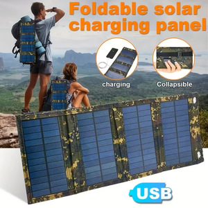 Lan Aoyue Foldable Solar Panel 10W <b>5V</b> Outdoor Portable Charging Power Bank Black - Product Image 2
