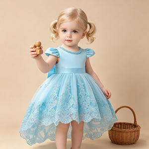 Robe tutu pour filles et enfants MQATZ, robe de fête d'anniversaire en mousseline de soie avec broderie de perles sur le col, prix de gros T2021XZ - Product Image 1