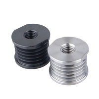 Polea pequeña de aluminio con múltiples nervaduras para motor, ideal para automóviles, cintas de correr y electrodomésticos.