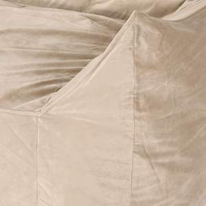 DB Fila Velveteen 2-Seater Taupe <b>Bean</b> <b>Bag</b> Sofa Comfortable Modern Design with Armrests Foldable and Oversized Foam <b>Fill</b> - Product Image 2