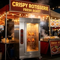 Four à rôtir commercial électrique et à gaz pour porc, poulet, canard, poisson, avec fonction fumoir et grill