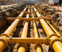 Tuyau en acier composite revêtu d'époxy jaune pour la conduite de gaz résidentielle municipale