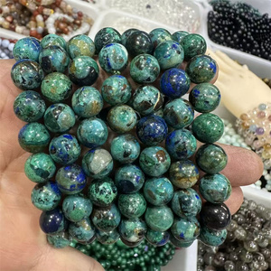 กำไลข้อมือคริสตัลอัซูไรต์สีน้ำเงินเขียวธรรมชาติคุณภาพสูงขนาด 10 มม. สำหรับบำบัดรักษา - Product Image 3