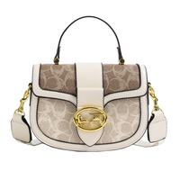 Sac à bandoulière de style décontracté pour femmes avec design vintage français, forme de selle large, version petite poignée carrée luxueuse