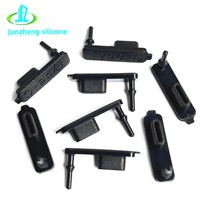 Bouchon anti-poussière et couvercle USB Type-C en silicone, étanche, anti-perte, capuchon en caoutchouc noir