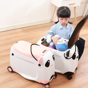 New design PP travel trolly bag China panda suitcase for kids ride on car 21 inch