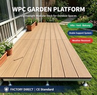 Système de terrasse modulaire en WPC à hauteur réglable, imperméable, résistant aux UV, à emboîtement, pour extérieur, patio, jardin, piscine