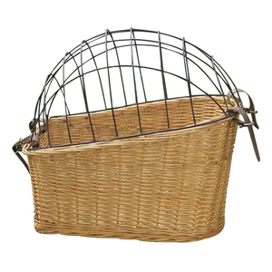 YRMT high quality dog basket wicker wholesale woven wicker Rear bike bicycle basket for dogs pets storage basket