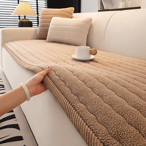 <b>Sofa</b> Cushion Rectangle Non Slip Stain Resistant Polyester Fiber Solid Color Seat Pad <b>For</b> <b>Sofa</b> <b>Cover</b> Protection - Product Image 1