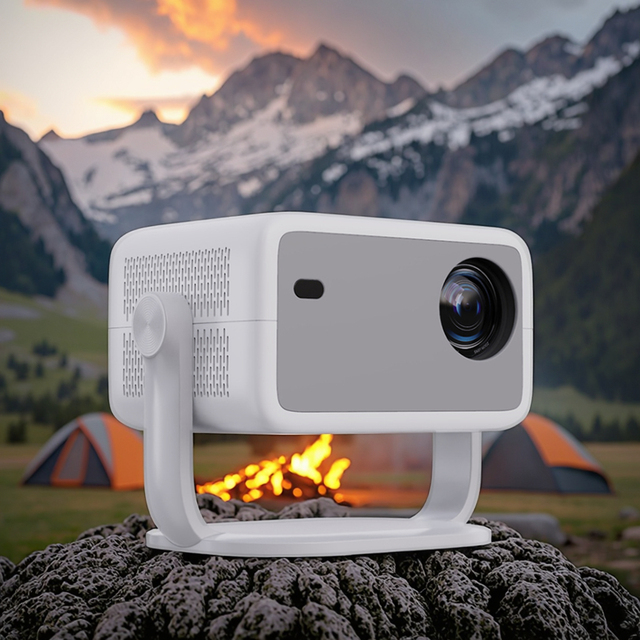 2026 New L018 Voice Projector 1080P 450 ANSI 4K Android13 Auto Focus Keystone Correction Wifi6 BT5.2 Portable Movie Projector